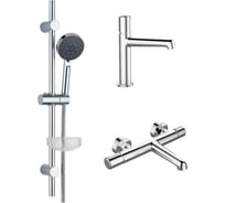 Набор Agger Slim 3х1 1 Смеситель 2 Смеситель ванноxдушевой 3 Душевой комплект A2231100