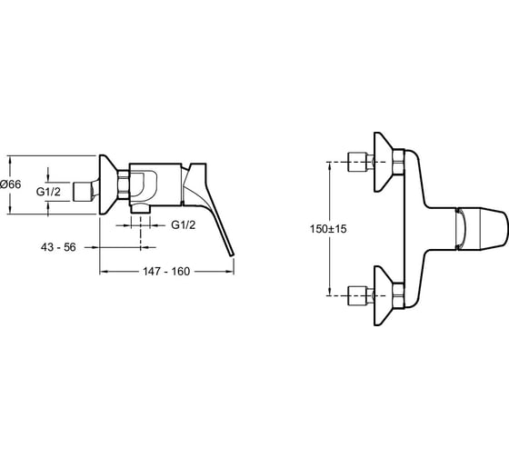 Смеситель для душа JACOB DELAFON E75765-CP BRIVE 00000046859