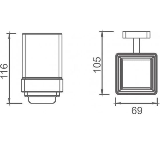 Стакан Aquanet 6584 стекло с держателем, хром 00246609