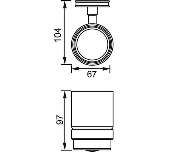 Стакан стекло Aquanet 6384 с держателем, хром 00202118