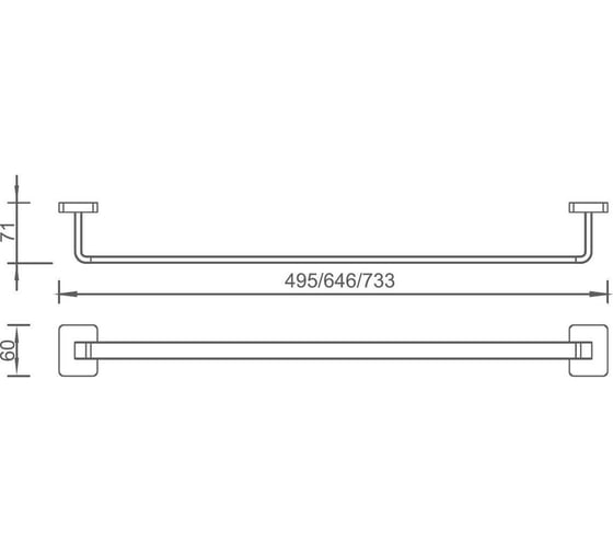 Держатель для полотенца Aquanet 6518 45 см, хром 00246616