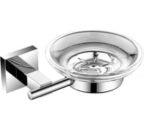 Мыльница Aquanet 6185 стекло с держателем, круглая, хром 00202105