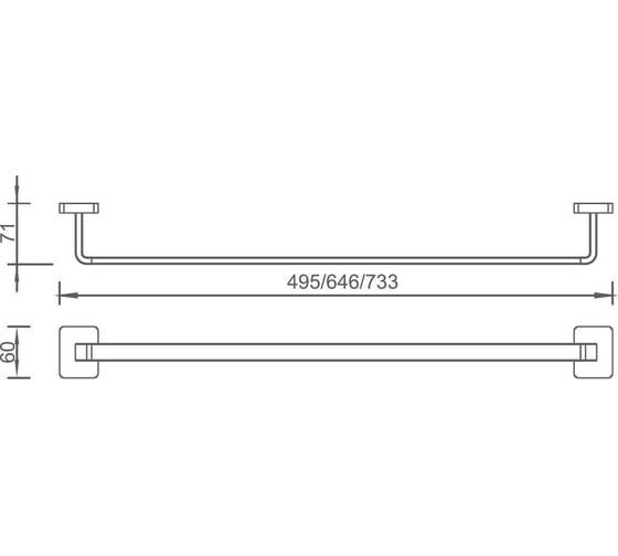 Держатель для полотенца Aquanet 6518MB 45 см, черный матовый 00246604