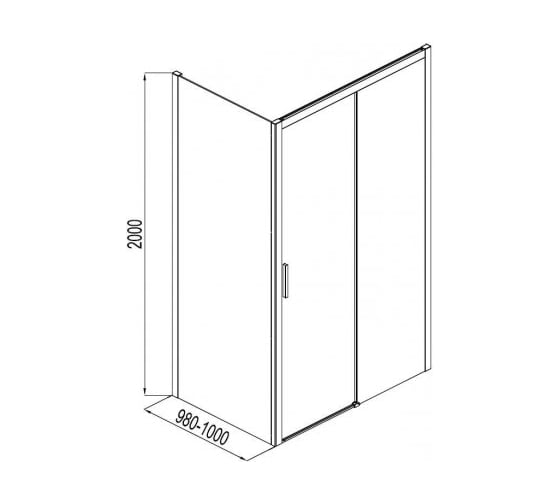 Боковое стекло Aquanet Pleasure 1000 мм, с откатной дверью AE60-F-100H200U-BT 00233149