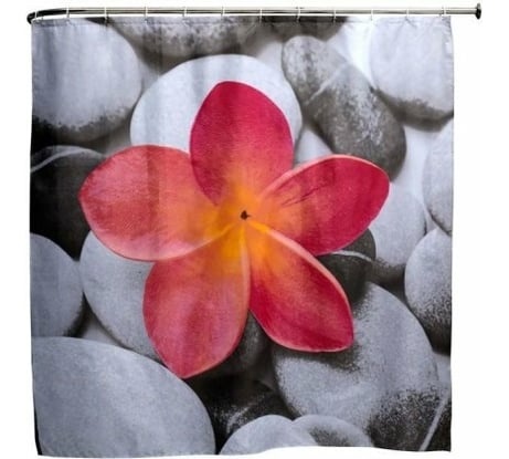 Навесная шторка для ванны Aquanet 180 см, 12 отверстий под кольца, цветок SC3003A 00202336