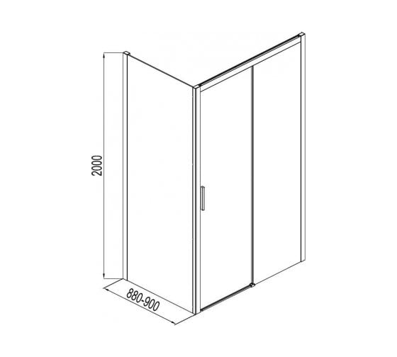Боковое стекло Aquanet Pleasure 900 мм, с откатной дверью AE60-F-90H200U-BT 00233148