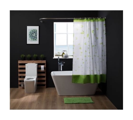 Напольный коврик для ванны Aquanet MA3172L 75 см, прямоугольный, синель, зеленый 00202342