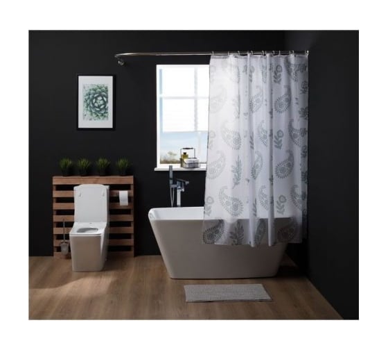 Напольный коврик для ванны Aquanet MA3188I 75 см, прямоугольный, синель, серый 00202344