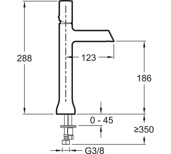Смеситель для раковины JACOB DELAFON E8960-CP TOOBI высокий 00000029327