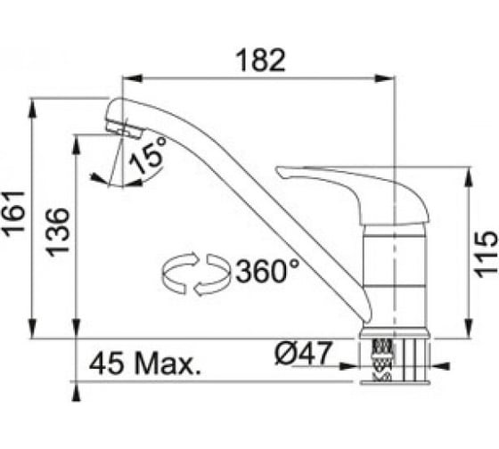 Смеситель FRANKE Basic хром 115.0250.147