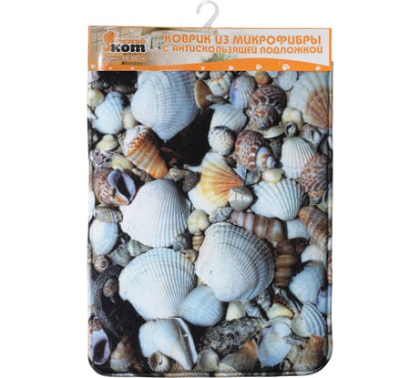 Коврик Рыжий кот из микрофибры 50*80см Mat-Shell Ракушка 000481