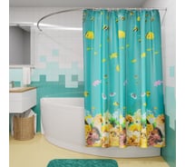 Шторка для ванной Fora Полосатые рыбки PH77