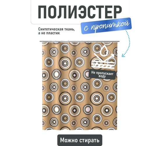 Шторка для ванной Fora Кофейный узор PH72