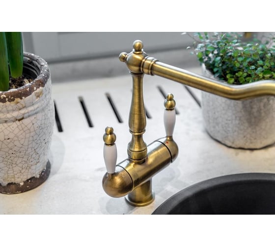 Смеситель FRANKE Old England Clear Water с фильтрацией, бронза 115.0370.684