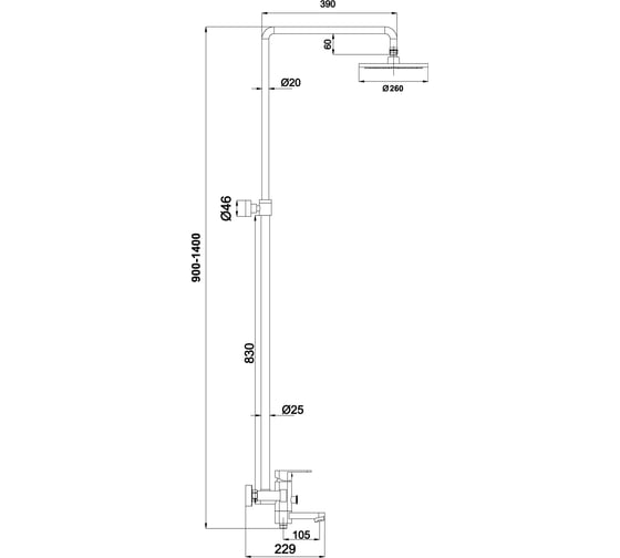 Душевая система Timo Beverly SX 1060 02