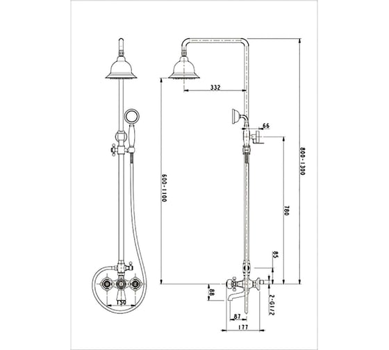 Душевая система Timo Nelson SX 1190 chrome