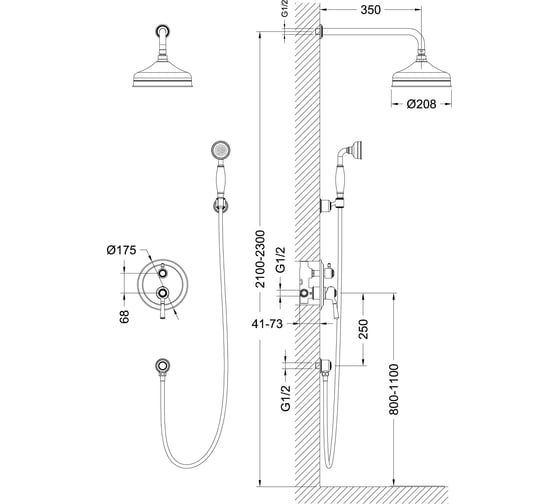 Встроенная душевая система Timo Arisa SX 5319 00SM