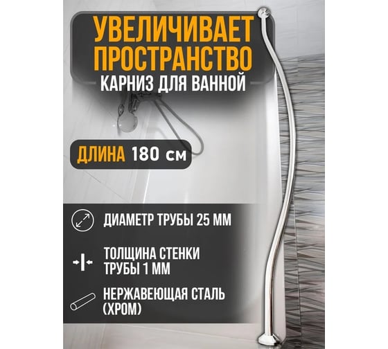 Изогнутый карниз GoGo симметричный увеличивает пространство нержавеющая сталь GY180