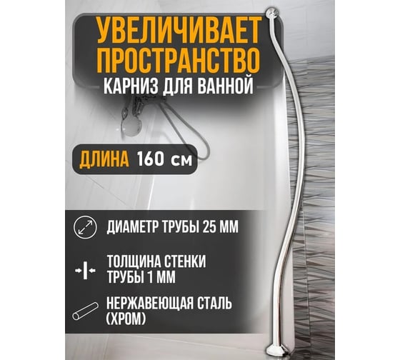 Изогнутый карниз GoGo симметричный увеличивает пространство нержавеющая сталь GY160