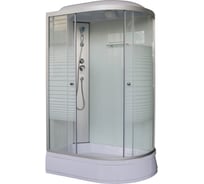 Душевая кабина GROSSBERG 1200х800х2150, средний поддон 26 см, стекло белая полоска PB 125 L