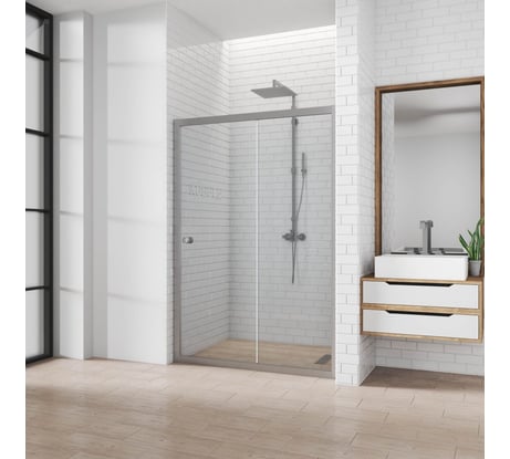 Дверь в душевую нишу GuteWetter GWMPKB019D2-07 120x200 см, цвет фурнитуры хром матовый, цвет стекла бесцветный, стекло закаленное 6 мм 4698033022289