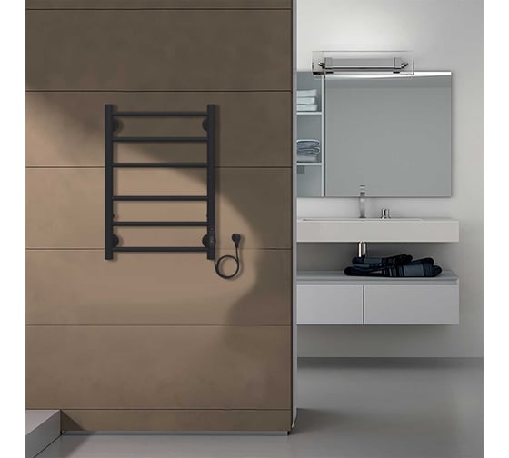 Электрический полотенцесушитель Azario PARMA 400/600 черный, R, 6 перекладин 00088228