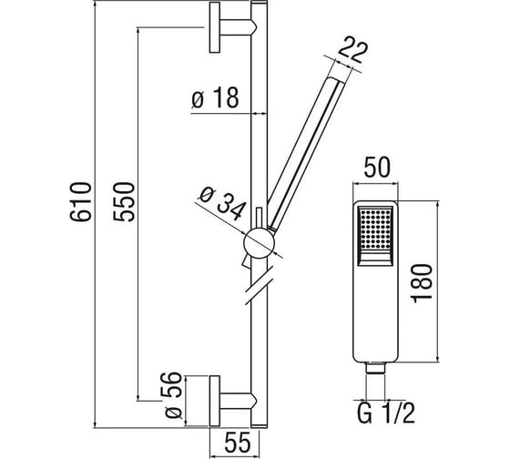 Душевой гарнитур NOBILI AD140/53WM 00000063703