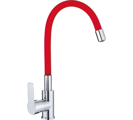 Смеситель для кухни Valfex Estreya Red гибкий силиконовый излив, латунь VF.70112-6 1