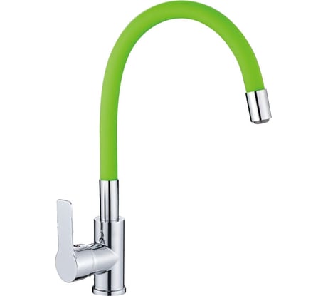 Смеситель для кухни Valfex Estreya Green гибкий силиконовый излив, латунь VF.70112-12