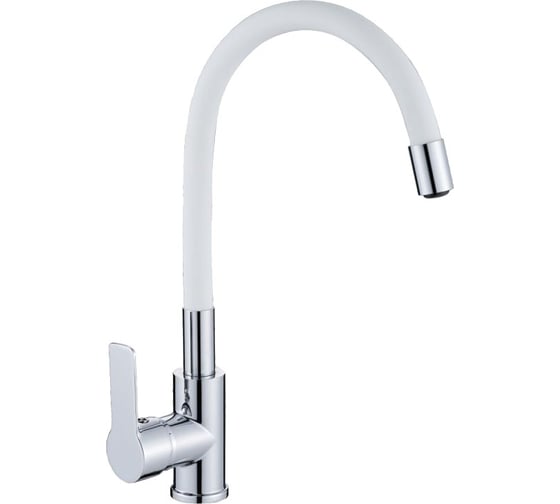 Смеситель для кухни Valfex Chrome White гибкий силиконовый излив, латунь Estreya VF.70112-8