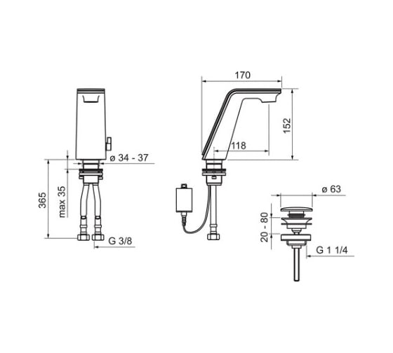 Смеситель для раковины ORAS 8710F ALESSI 3V 00000041230