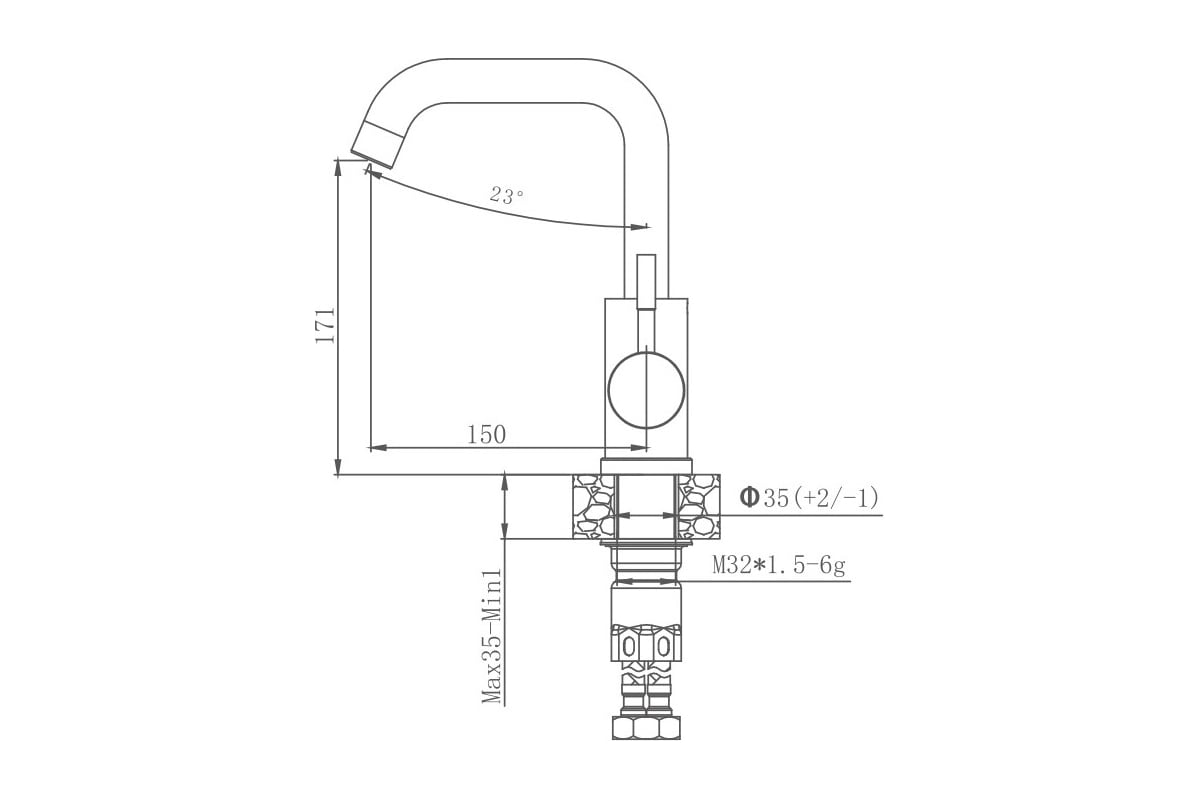 Смеситель для кухни Valfex Atria Graphite-4 нержавеющая сталь VF.72304 ...