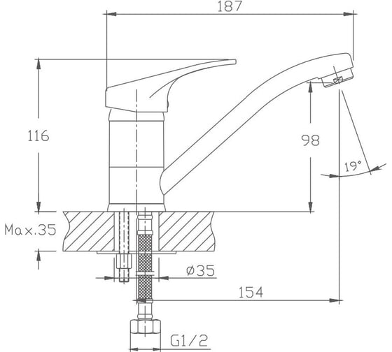 Смеситель для раковины/кухни Valfex Proxima Сhrome латунь VF.4513