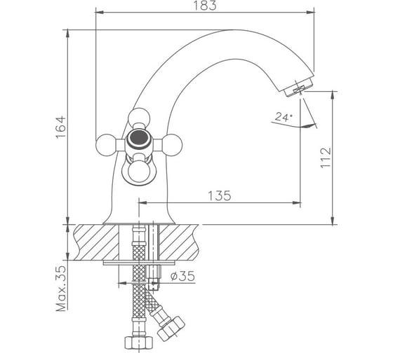Смеситель для раковины Valfex Libra Сhrome латунь VF.1019