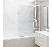 Шторка на ванну GuteWetter GWMPSLPL862 90x160 см, цвет фурнитуры белый матовый, цвет стекла бесцветный, стекло закаленное 8 мм / 6 мм, открывание двери левое / правое 4698033013881