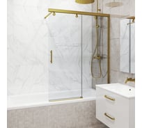 Шторка на ванну GuteWetter GWMPSLPL862 95x160 см, цвет фурнитуры бронзовый, цвет стекла бесцветный, стекло закаленное 8 мм / 6 мм, открывание двери левое / правое 4698033014376