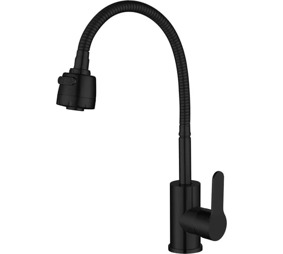 Смеситель для кухни CULTO FERRO BLACK с гибким изливом черный KI01FRB