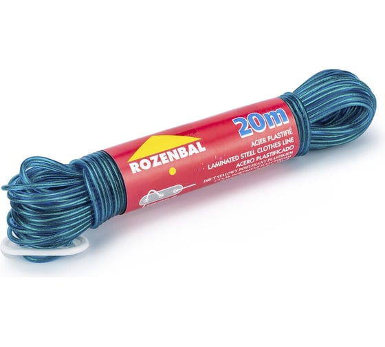Веревка для белья ROZENBAL пластик 20 м с фиксатором, набор 4 шт. R104020/4