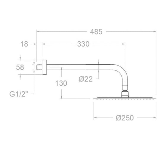 Излив встроенный для душа Ramon Soler BHRM250 BHRM250