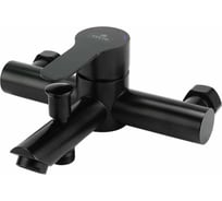 Смеситель для ванны CULTO FERRO BLACK черный, с коротким изливом и душевым набором BS01FRB