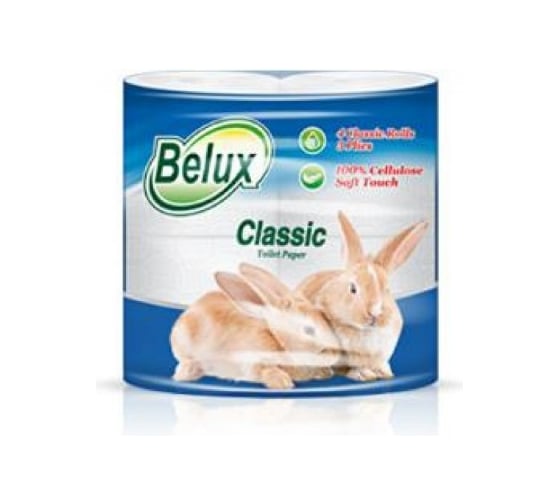 Туалетная бумага Belux Classic 3 слоя 4 рулона белая 274417 1
