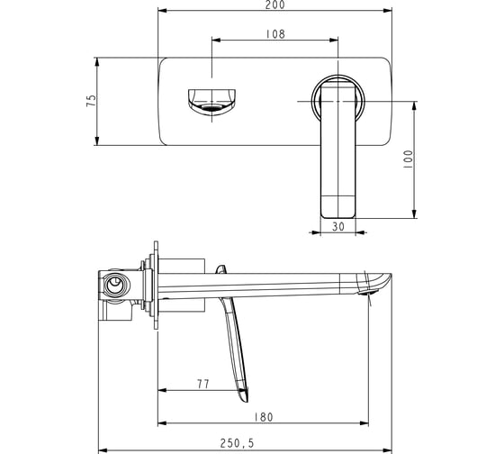 Встроенный смеситель для раковины Timo Helmi 4071 00 16SM