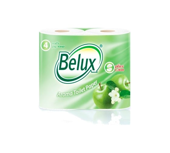 Туалетная бумага Belux белая с ароматом яблока 2 слоя 4 рулона 902
