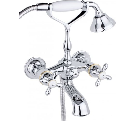 Смеситель для ванны с душем Timo Ritz 0144Y chrome gold cross