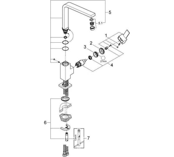 Смеситель для мойки Grohe Sail Cube 31393000