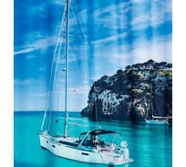 Штора для ванных комнат RIDDER Blue Paradise синий/белый 180x200 42073000