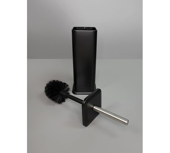Контейнер с ершом MY SPACE квадратный, черный матовый SW6732BL