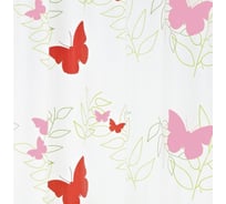 Штора для ванных комнат RIDDER Butterflies красный 180x200 32606