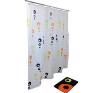 Набор для ванной комнаты MY SPACE Molecule занавеска 180x180 см, полиэстер + коврик ST18018040602