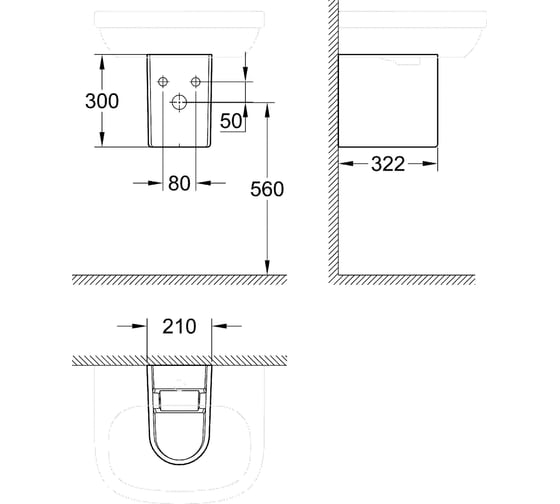 Полупьедестал для раковины Grohe Euro Ceramic 39201000